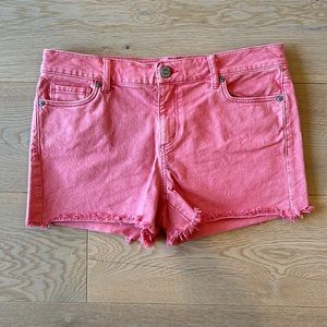 Loft Muted Red Jean Shorts